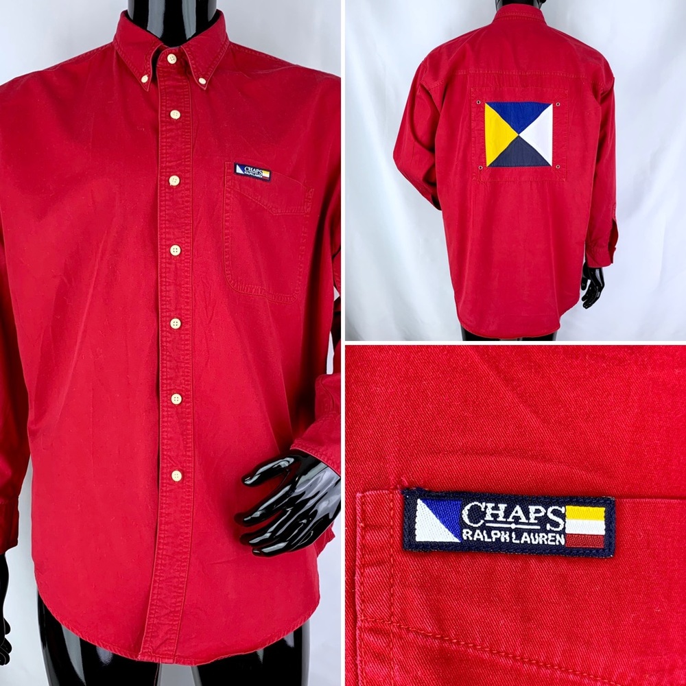 VTG 90s Chaps Ralph Lauren Sail Flag Shirt